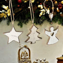 3pcs Christmas Tree Angel Star Hanging Ornaments Wooden Craft Home Decor A