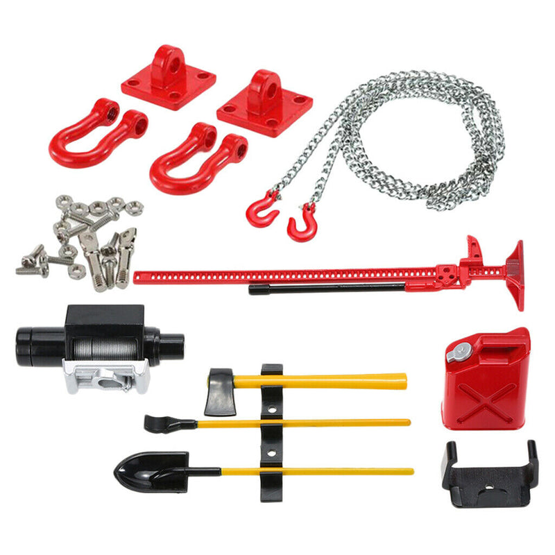 1/10 RC Car Parts Tow Hook Chain Bracket w/ Scoop Spade for Axial SCX10 D110