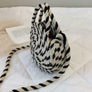 Round Thick Cotton Rope Woven Bags Women Beach Messenger Shoulder Handbags