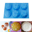 6 Cavity Flower Shaped Silicone DIY Handmade Soap Candle Cake Mold SuppliesBX