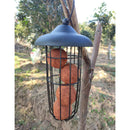 Hanging Wild Bird Fatball Feeder, Garden Design in Black & Metal for long