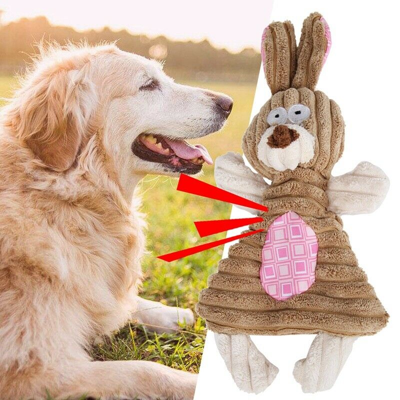 1pcs Dog Toys Pet Puppy Chew Squeaker Squeaky Plush Sound Cute Rabbit Stuff E4F3
