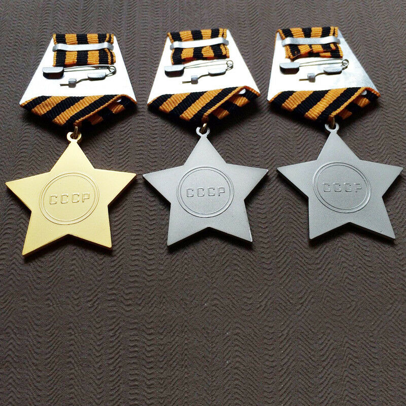 1 2 3 CLASS GLORIOUS MEDAL FULL SET GROUP ORDERS OF MILITARY GLORY RUSSIA WW2