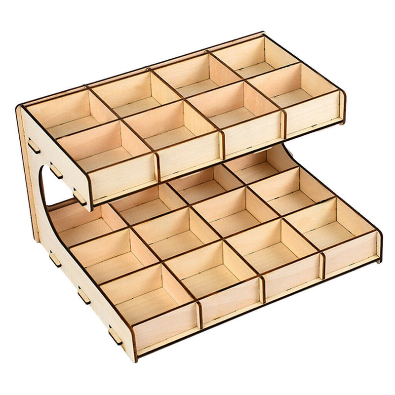 DIY Wooden Paint Rack Ink Storage Organizer 2-layer 20-grid