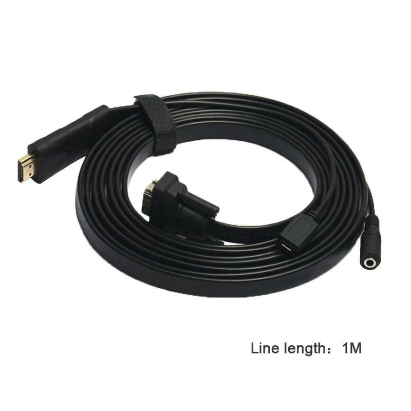 1.5m 1080P HDMI to VGA Converter Cable with 3.5mm Audio HDMI VGA Adapter