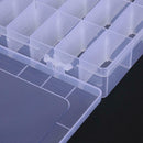 24 Compartments Plastic Jewelry Pills Box Organizer Storage Container White