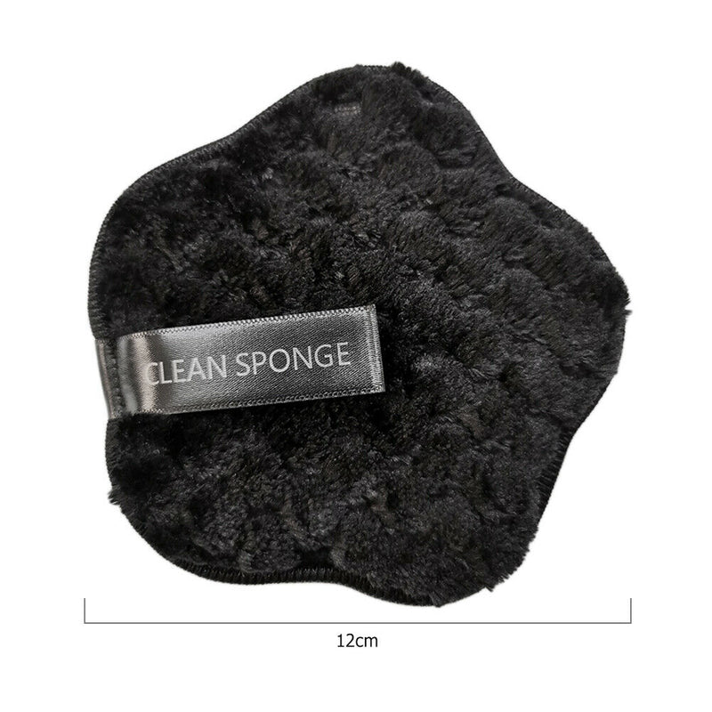 Soft Powder Puff Double-Sided Make Up Remover Towel Cleansing Puff (Black)