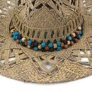 Natural Straw Hat Western Cowboy Hat Ladies Men'S Hand-Woven Hat Outdoor Tr