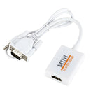 VGA Male to HDMI Female Audio Video Cable Converter w/ Audio & USB Cable