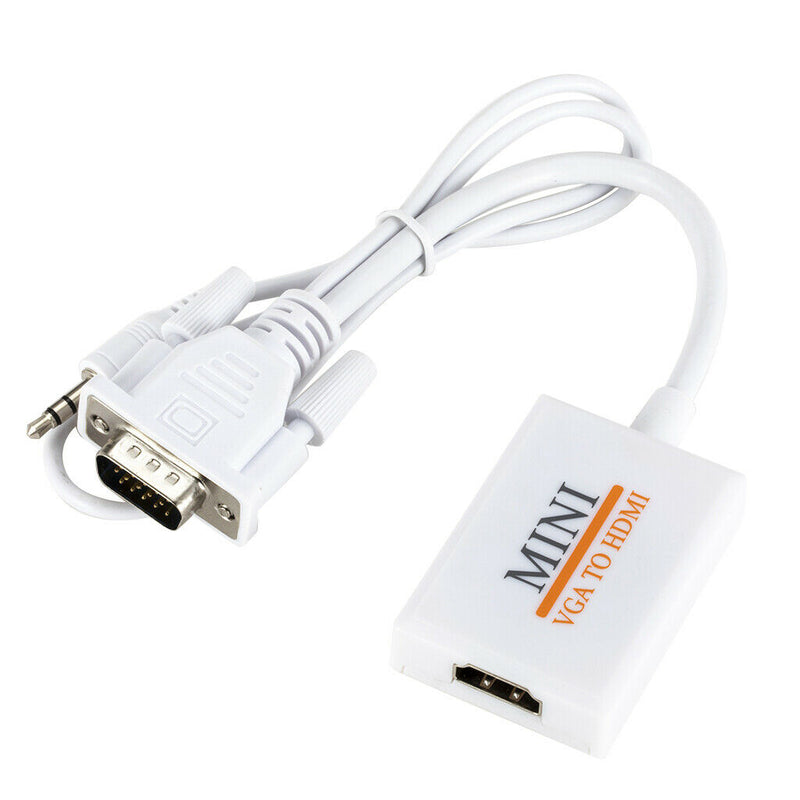 VGA Male to HDMI Female Audio Video Cable Converter w/ Audio & USB Cable