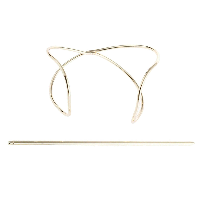 2pcs Women Metal Barrette Bun Pin Hair Stick Hairpin Ponytail Holder Gift