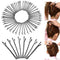60 Pcs Metal Hair Clips Waved Bobby Salon Pins Grip Hairpins Barrette Black