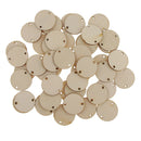 100Pcs Unfinished Predrilled Wood Slices DIY Pendant Round Log Discs Decor
