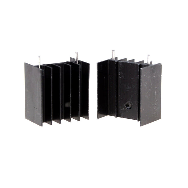 10Pcs 25*23*16MM TO220 Transistor Aluminum Radiator Heat Sink With 2Pin B Ew