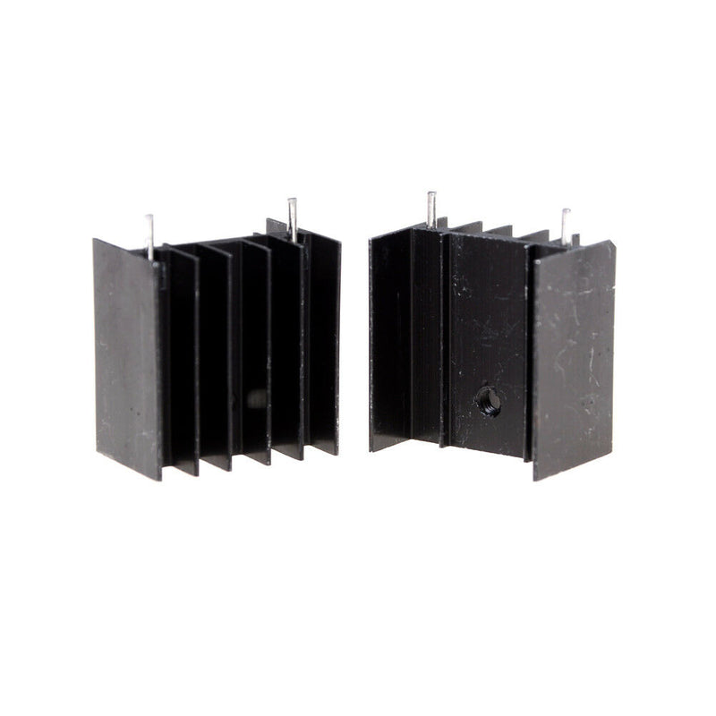 10Pcs 25*23*16MM TO220 Transistor Aluminum Radiator Heat Sink With 2Pin B Ew