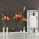Unique Modern Floral Wall Stickers Art Lily Flower Living Room Removable Deca FT
