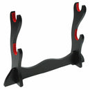2 Tier Katana Samurai Sword Holder Black Bracket Hanger Red Cotton Display