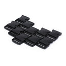 10x 50mm plastic side quick release buckles for webbing bag strap clips black&S