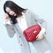 Women Simple Leather Crossbody Bag Chain Shoulder Messenger Handbag (Red) A