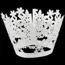 50x Paper Snowflake Design Vine Lace Cupcake Wrappers Table White