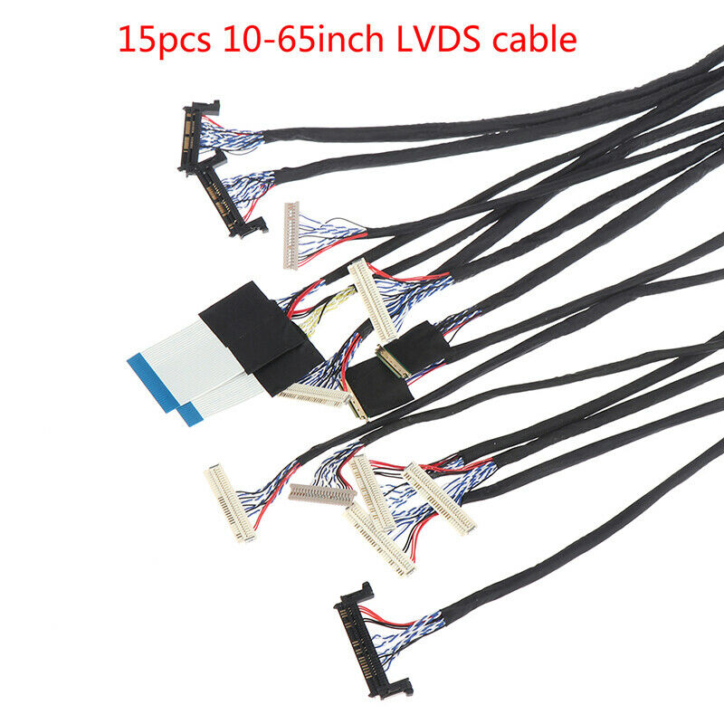 15pcs LVDS cable kit 10-65inch 20-50pin 6bit 8bit Commonly used screen cable Hn