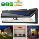 LED Solar Wall Light Waterproof Human Motion Sensor Warning Lamp for Garden A