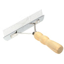 Dog Grooming Rake Cat Pet Comb Brush Tool Wooden Handle Hair Fur Shedding Care J