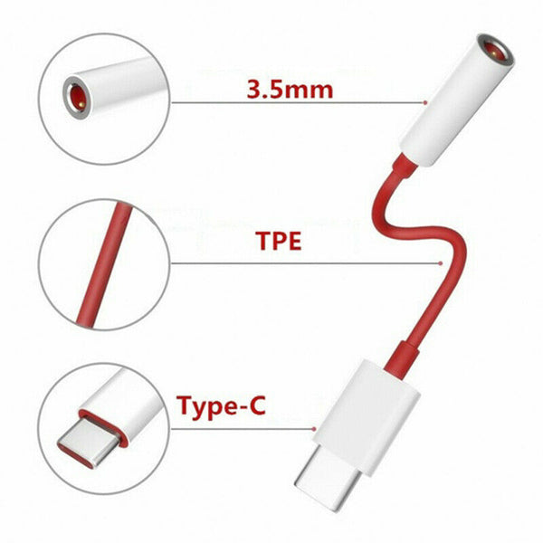 For Oneplus 6T 7Pro Usb Type-C To 3.5mm Earphone Jack Adapter Aux Audio For 6ME