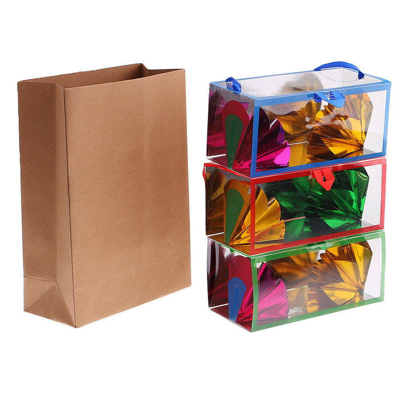 3pcs Portable Empty Paper Bag Flower Boxes Appearing Illusion Magic