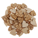 100x Natural Wood Heart Embellishment Scrapbook Craft DIY Tags