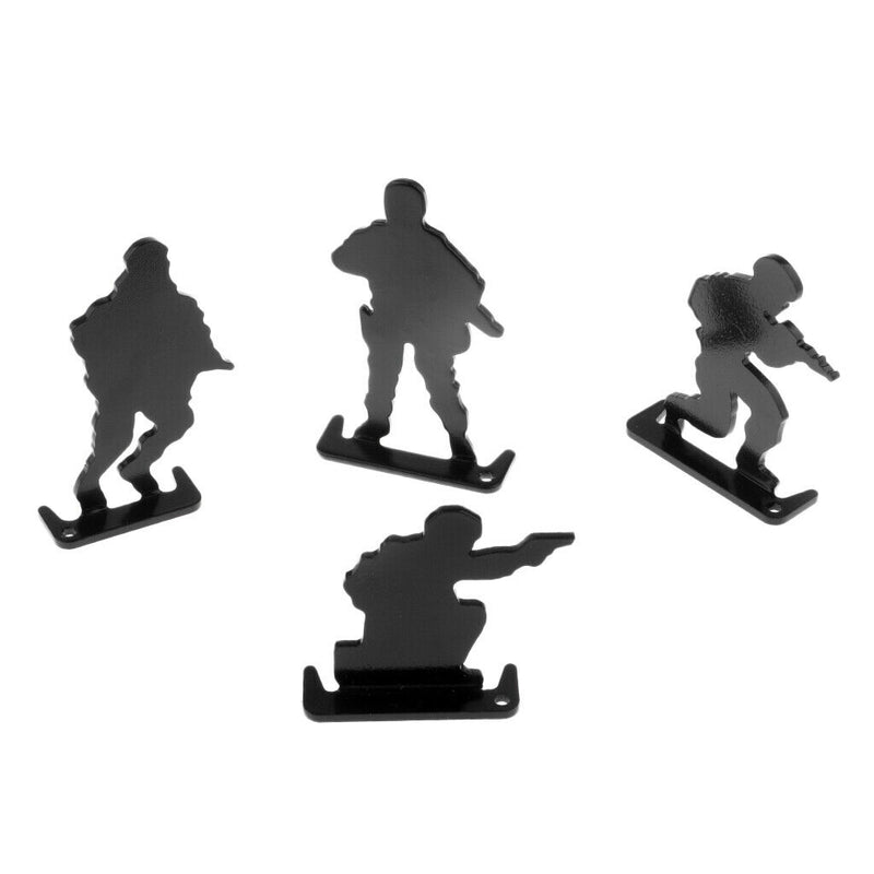 4pcs Mini Objective Silhouette Soldiers Metal Shot Gym Work Sport