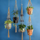 4 Pcs Plant Hangers Indoor Outdoor Hanging Planter Basket Jute Rope Flower