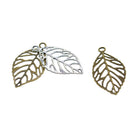 30Pcs 48mm Assorted Hollow Leaf Charmdants Connector DIY Jewelry Making