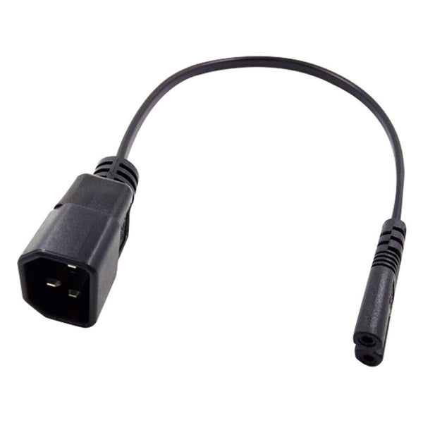 Black PVC IEC320 C14 Male To C7 Female C14-C7-Cable 0.98ft Replace Part