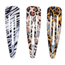3 Pieces Fashionable Leopard Pattern Snap Hair Barrettes  Teens Hairpin Styling