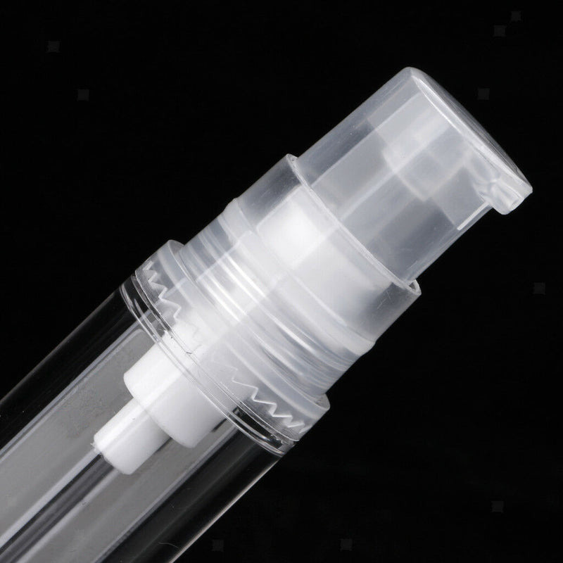 Portable Airless Bottle Cosmetic Treatment Pump Travel Empty Clear 10ml 5Pcs