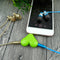 1Pc mini cute heart-shaped 3.5mm double jack adapter to earphone connector A JR