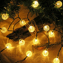 LED Solar Fairy Light Bulb String Outdoor Wedding  Warm White 9.5m 50Bulbs