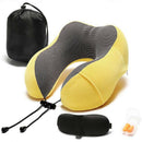 Yellow Travel Pillow Memory Foam with 360-Degree Head Support Comfortable N W4F8