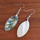 Women Fashion Shell Earrings Horse Eye Shape Natural Abalone Shell Earrings