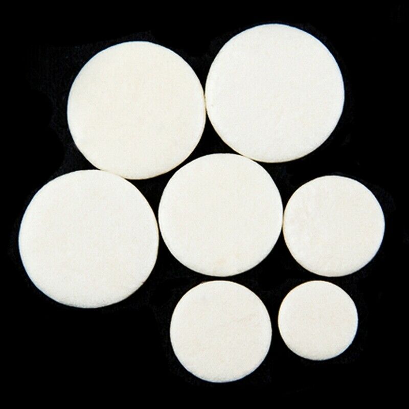 17Pcs/Set Leather Clarinet Replacement Pads 17.3mm 15.1mm 12mm 10mm White W