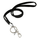 New Bling Crystal Rhinestone Lanyard Id Badge Keychain Card Holder-Black H4L9