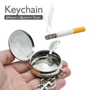 Mini Portable Pocket Stainless Steel Round Cigarette Ashtray With Key Ring Clip