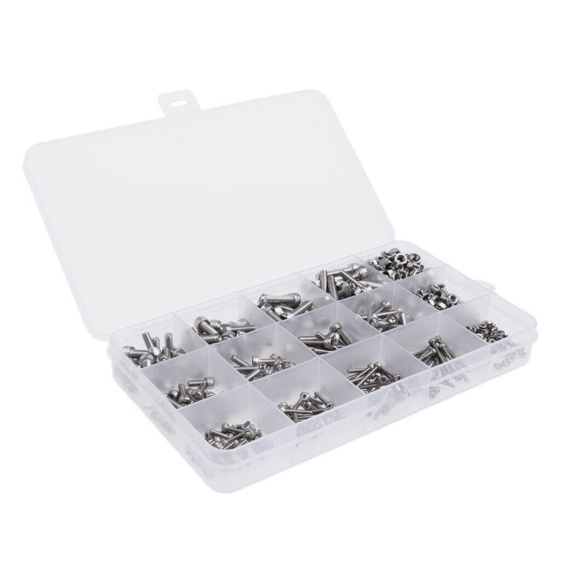 535 Pieces Socket Cap Screw Hex Head Bolts Nuts Assortment Kit Set-M2 M3 M4