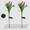 2pcs Solar Lights Ground Buried Light Waterproof Garden Flower Lamp (Pink) A