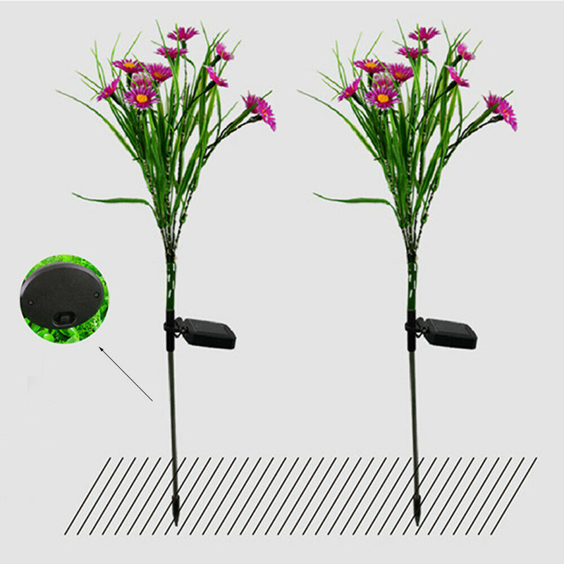 2pcs Solar Lights Ground Buried Light Waterproof Garden Flower Lamp (Pink) A