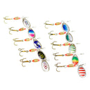 Pack Of 10 Metal Colorful Sequins Baits Artificial Lures With Treble Hooks