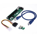 USB 3.0 PCI-E Express 1x to 16x Extender Riser Card Adapter SATA Power Cabl