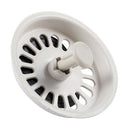 Food Waste Stopper Spin Lock Sink Drain Strainer 3.1" Dia White Black Plast H2I8