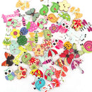 50X Mixed DIY Wooden Popular Scrapbooking Buttons Cartoon Sewing Animal Craf FT